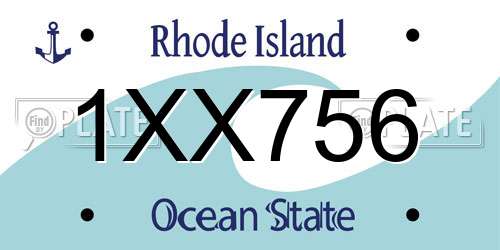 1XX756 Rhode Island License Plate