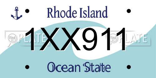 1XX911 Rhode Island License Plate