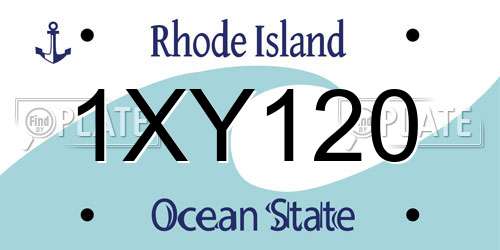 1XY120 Rhode Island License Plate