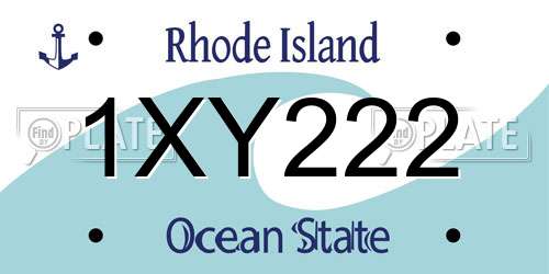 1XY222 Rhode Island License Plate