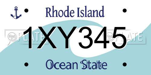 1XY345 Rhode Island License Plate