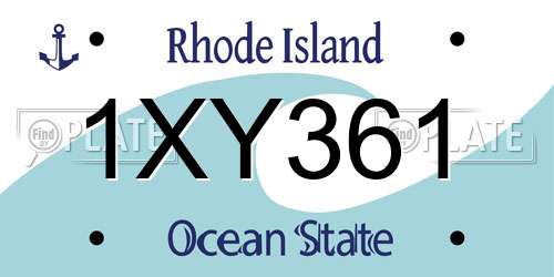 1XY361 Rhode Island License Plate
