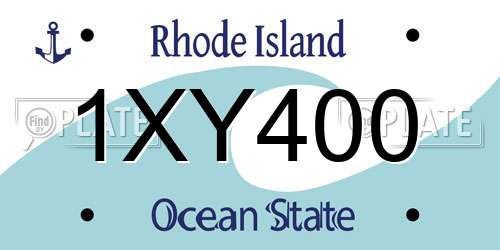 1XY400 Rhode Island License Plate