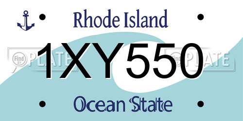 1XY550 Rhode Island License Plate