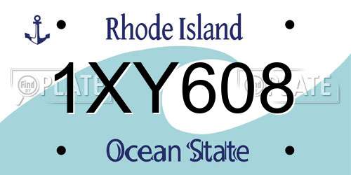 1XY608 Rhode Island License Plate