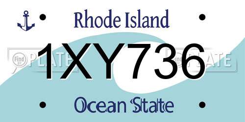1XY736 Rhode Island License Plate