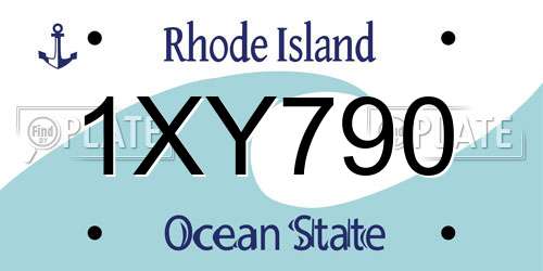 1XY790 Rhode Island License Plate