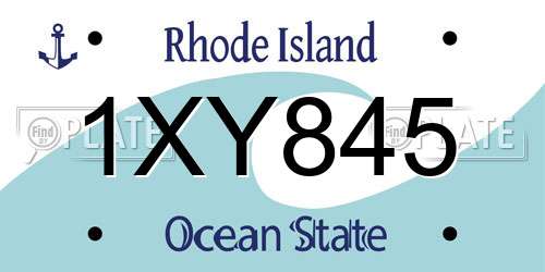 1XY845 Rhode Island License Plate