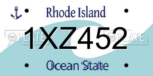 1XZ452 Rhode Island License Plate
