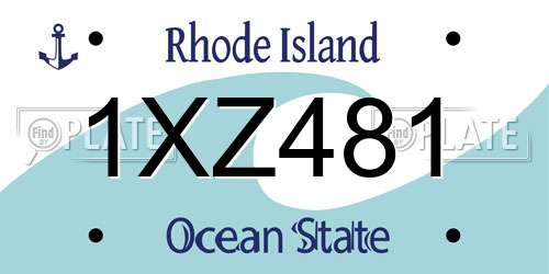 1XZ481 Rhode Island License Plate