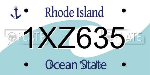 1XZ635 Rhode Island License Plate