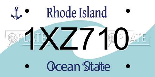 1XZ710 Rhode Island License Plate