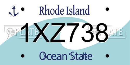 1XZ738 Rhode Island License Plate