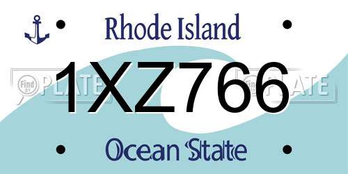 1XZ766 Rhode Island License Plate