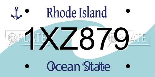 1XZ879 Rhode Island License Plate