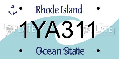 1YA311 Rhode Island License Plate