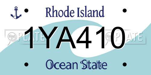 1YA410 Rhode Island License Plate