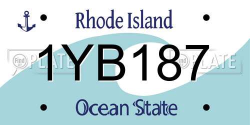 1YB187 Rhode Island License Plate