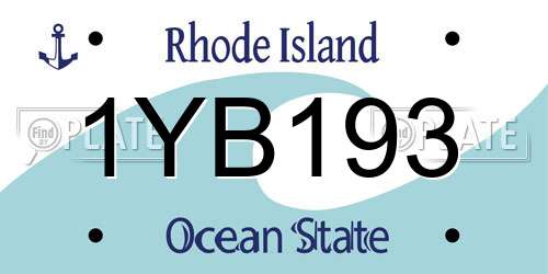 1YB193 Rhode Island License Plate