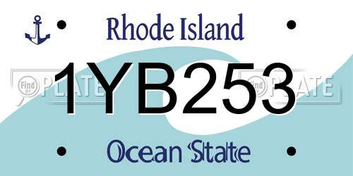 1YB253 Rhode Island License Plate