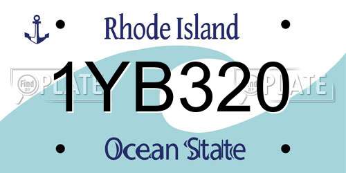 1YB320 Rhode Island License Plate