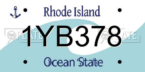 1YB378 Rhode Island License Plate