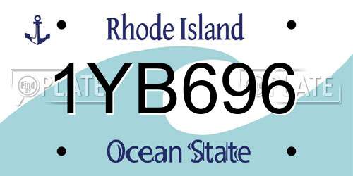1YB696 Rhode Island License Plate