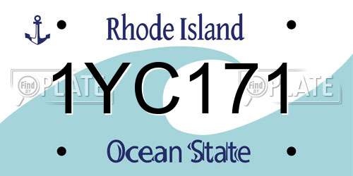 1YC171 Rhode Island License Plate