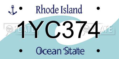 1YC374 Rhode Island License Plate