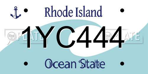 1YC444 Rhode Island License Plate