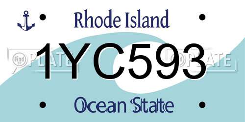 1YC593 Rhode Island License Plate