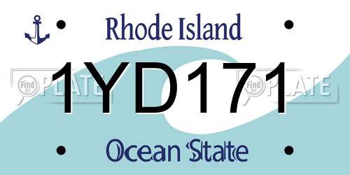 1YD171 Rhode Island License Plate