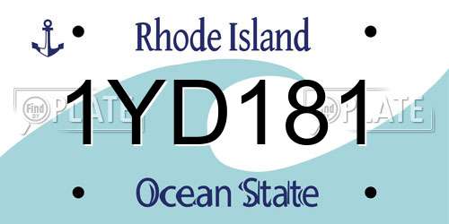 1YD181 Rhode Island License Plate