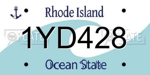 1YD428 Rhode Island License Plate