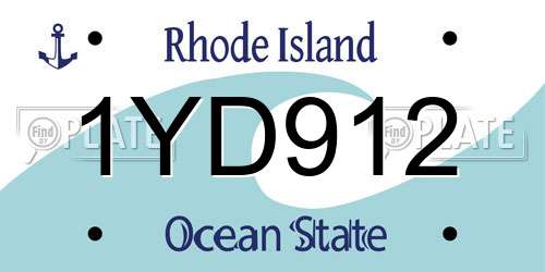 1YD912 Rhode Island License Plate