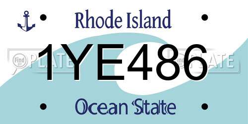 1YE486 Rhode Island License Plate