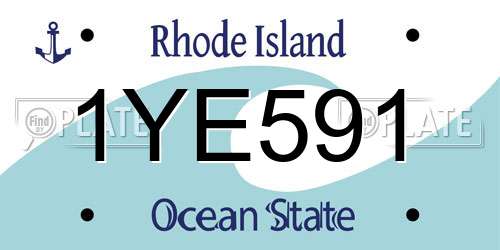 1YE591 Rhode Island License Plate