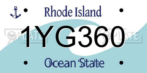 1YG360 Rhode Island License Plate