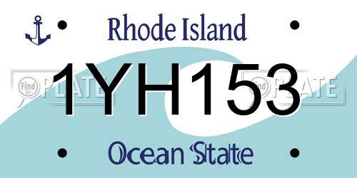 1YH153 Rhode Island License Plate