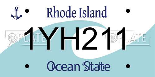 1YH211 Rhode Island License Plate