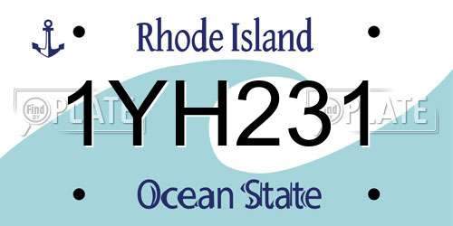 1YH231 Rhode Island License Plate
