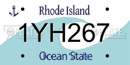 1YH267 Rhode Island License Plate