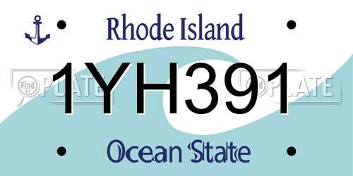 1YH391 Rhode Island License Plate