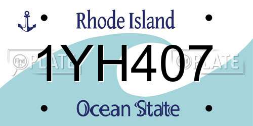 1YH407 Rhode Island License Plate