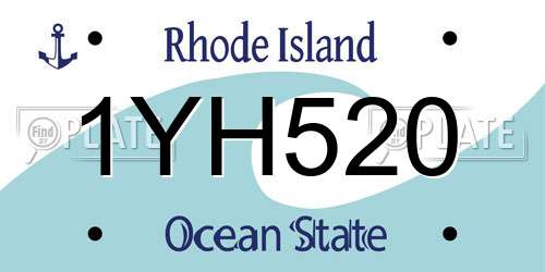 1YH520 Rhode Island License Plate