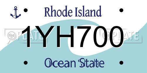 1YH700 Rhode Island License Plate