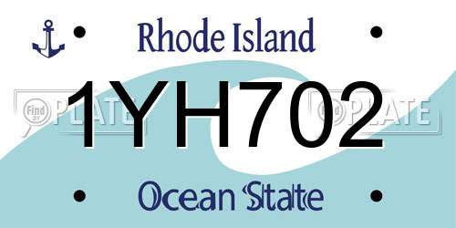 1YH702 Rhode Island License Plate