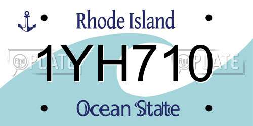 1YH710 Rhode Island License Plate