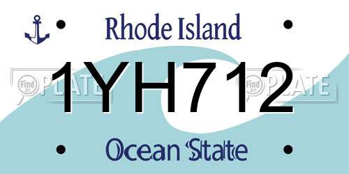 1YH712 Rhode Island License Plate