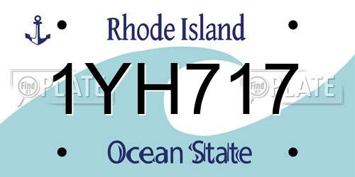 1YH717 Rhode Island License Plate